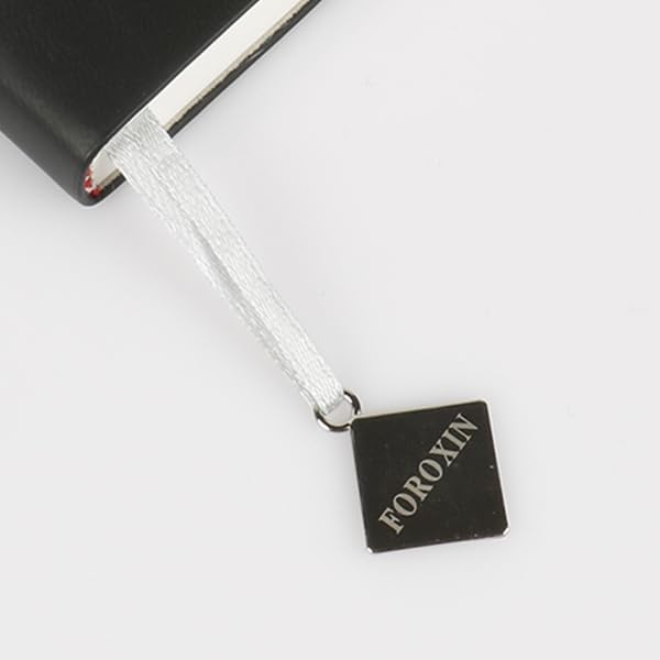 Miniatura 5 de foroxin Cuaderno a rayas (tapa blanda) tamaño A5 de 8.31 x 5.31 pies, papel grueso de alta calidad de 3.53 ozm, pandant, bolsillo interior fino,