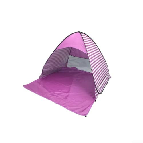 Floweringbeter Tienda de playa automática con protección UV con configuración rápida en 2 segundos e impresiones elegantes, refugio portátil ligero para viajes (rayas rosas)