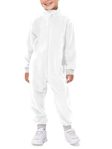 Haloumoning Unisex Kids Fleece Jumpsuits for Boys Girls Zip Up Long Sleeve Rompers One Piece Sweatsuit Outfits
