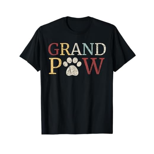 Mens Retro Grand Paw Dog Lover Grandpaw Grandpa Gift T-Shirt