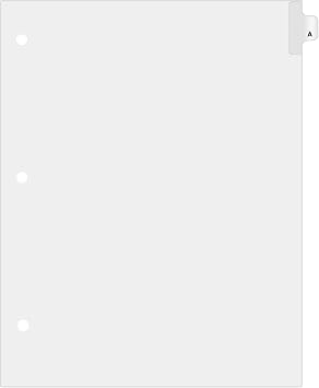 Exhibitindexes Single Letter Side Tabs - 3 Hole Punched for Standard Ring Binder, AVE Style Bold Font - Pack of 25
