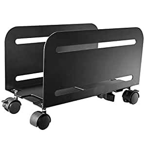 Mount Plus Mp-Cpb-4 Single Black Computer Tower Desktop Atx-Case, Cpu Steel Rolling Stand, Adjustable Mobile Cart Holder With Locking Caster Wheels (1 Pack Cart) #TOP8
