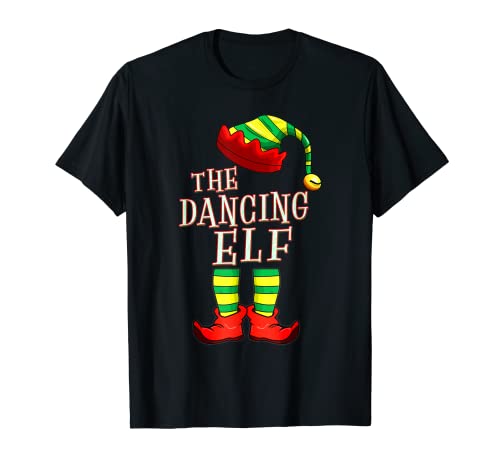 Pijama familiar de The Dancing Elf Squad PJ Christmas Matching Camiseta