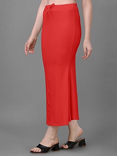 Image of Women's Saree Shapewear Petticoat, Cotton Blend Stretchable Mermaid Skirt, High Waist Tummy Control, Smooth Curve Fit with Adjustable Drawstring
