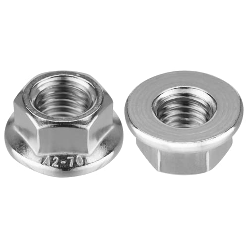 schraubenpost.de® | Flanschmuttern ohne Unterkopfverzahnung (Glatt) M3 - M16 | DIN 6923 / ISO 4161 | Edelstahl A2 V2A | Bundmuttern Sechskantmuttern mit Flansch M8 (100 Stück) Cover