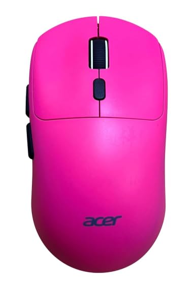 Image of Acer PopGo Wireless Gaming Mouse | 2.4G+BT5.4 Dual Mode | 500mAh Rechargeable Battery | Adjustable DPI Upto 6400 | Silent | 6 Buttons+Scroll Wheel | 10m Range | Windows, Mac Compatible - Rose Red