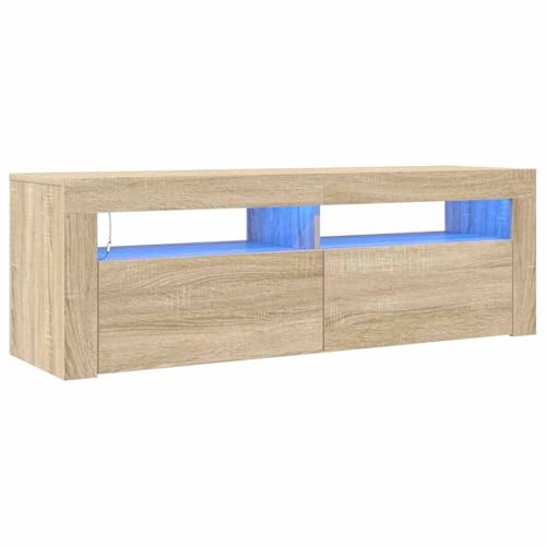 vidaXL Mobile Porta TV con Luci LED Rovere Sonoma 120x35x40 cm