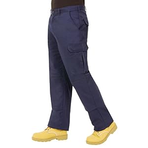 Proluxe Endurance pour Homme Cargo Combat Pantalon de Travail avec Poches genouilleres et Coutures renforcees, Bleu Marine, 40 (30T)