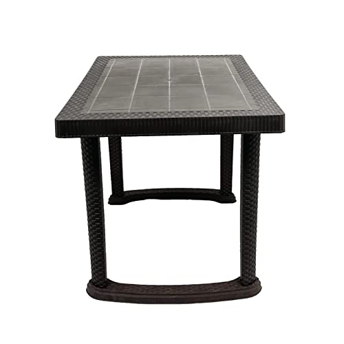 طاولة طعام بلاستيكية تتسع لـ 4 مقاعد من اسكيوب - لون اسود، سطح غير لامع