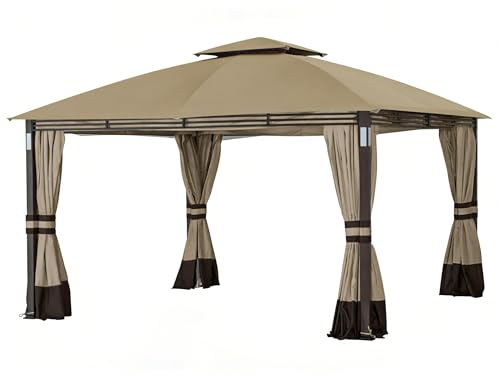 SCOCANOPY Replacement Cover Compatible with Crestfield 11X13 Gazebo (Models A101017510 A101017511 A111020900 (Khaki)