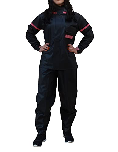Capa de chuva PVC Yess Motoqueiro Feminina Impermeável Resistente com bolso e refletivos rosa P