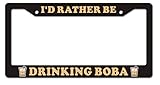 Logiq Co Boba (Bubble Milk Tea) License Plate Frame Accessory Universal for Cars