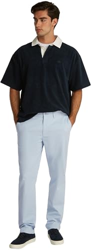 Tommy Hilfiger Herren Chino Hose Denton Satin Straight Fit, Blau (Breezy Blue), 29W/36L – Ansicht 3