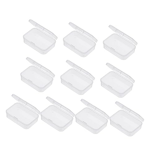 TOPPERFUN 10Pcs Transparent Guitar Pick Storage Cases Stackable Storage Boxes for Easy Carrying and Organizing Plastic Container with Snap Hook Locking Mechanism