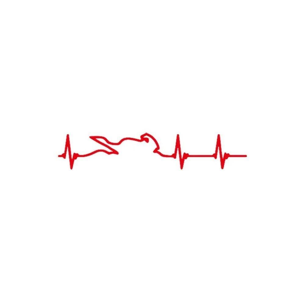 Stickers Heartbeat Waterproof Car Motorbike Reflective Decoration Decal(Red)
