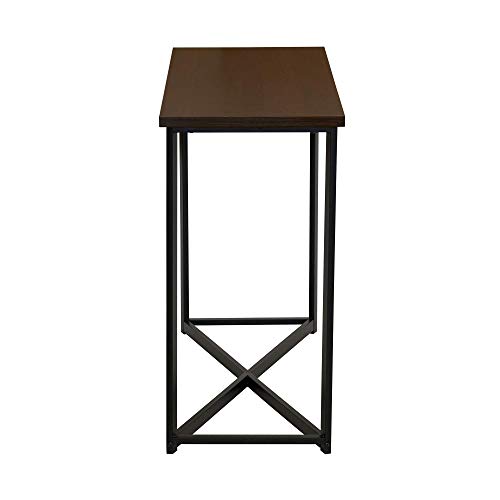 Image of JGS Iron Frame Wooden Console Tables Multipurpose Sheesham Wood Flower Pot Stand Table Furniture for Home Living Room Entrance & Office (Dark Walnut Finish)