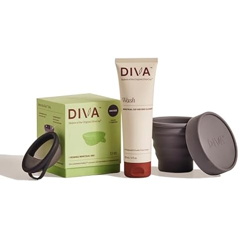 Diva Disc, Diva Wash & Diva Shaker Combo Pack - Comfortable, Reusable Menstrual Disc with Leakproof Shield - Cleanser for Period Disc - Shaker for On-The-Go Cleansing - Disc Size Fits Most Cover