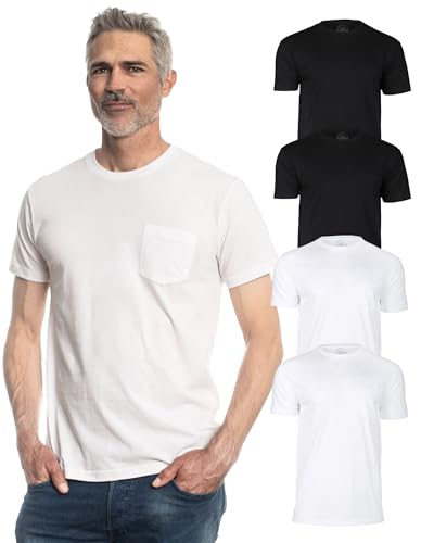 Image of True Classic Mens T-Shirts - Curved Hem or Pocket Tee, Mens Drop Cut Lounge /Sleep or Heavyweight Tshirt