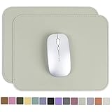 YSAGi マウスパッド PUレザー 埃 水防止 たくさんの色 滑り止め 薄型マウスパッド 耐久性良い 光学式マウス対応 二枚セット(四角型,若草色)