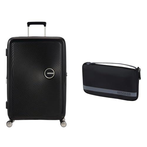 American tourister Soundbox Maleta rígida 67 cm Mediana Negra con Funda para Equipaje M, Black/Grey