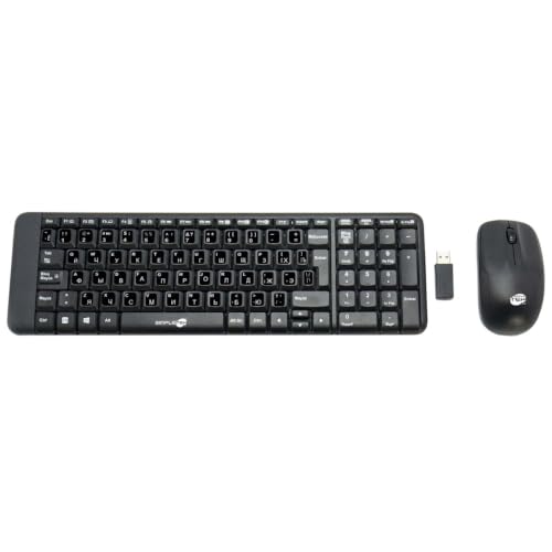 Kit inalámbrico SIMPLETEK compacto con teclado ruso QWERTY RU antisalpicaduras reacondicionado
