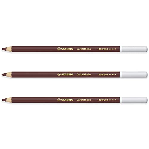 STABILO Chalk-Pastel Pencil CarbOthello - Pack of 3 - Caput Mortuum Violet (640)