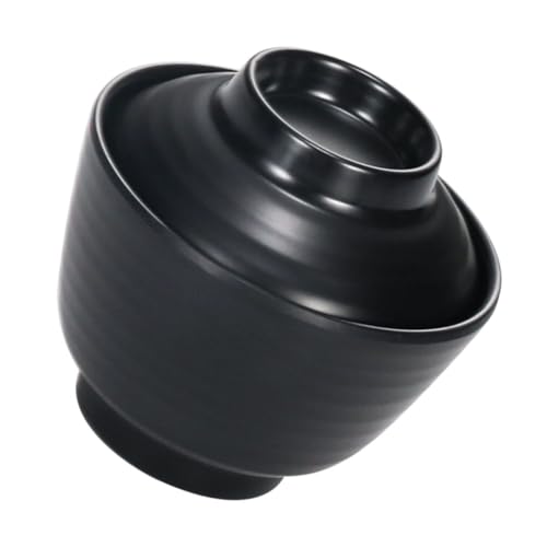 DECOMELODY 密?製味噌汁椀 蓋付き小型スープボウル 和風デザイン 耐熱 落下