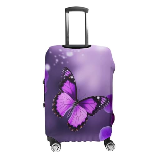Purple Butterfly Luggage Cover, Washable Elastic Suitcase Cover Protector Fit 18-32 Inch Luggage4