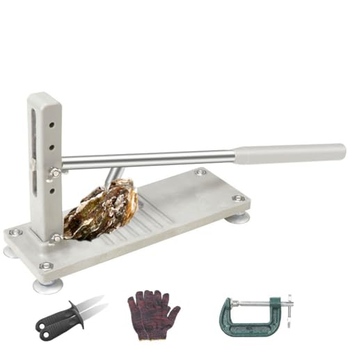 Shucker de ostras, cuchillo abridor de ostras manual de acero inoxidable 304, herramienta ajustable for descascarar ostras con guante y clip de seguridad, máquina abridora de conchas for restaurante