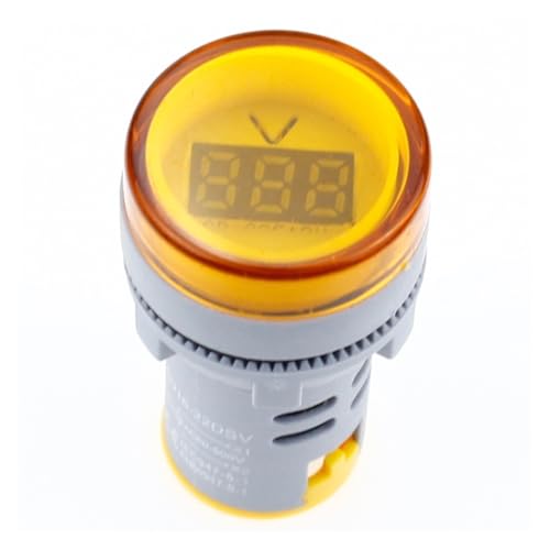 交流電圧表示デジタルLED電圧計 22mm AC50-500V 0-100A アンペア電圧電流計(CT付き)(Yellow Voltage Meter)