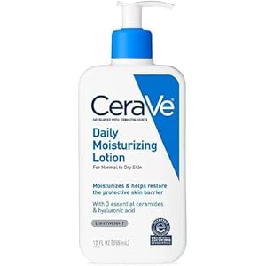 CeraVe Daily Moisturizing Lotion for Dry Skin | Body Lotion & Face Moisturizer with Hyaluronic Acid and Ceramides | Daily Moisturizer | Fragrance Free | Oil-Free | 12 Ounce