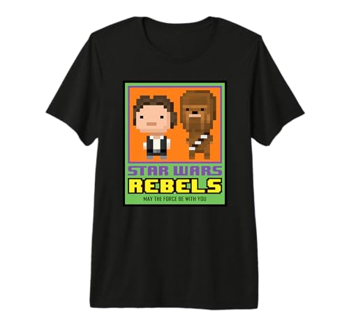 T-shirt Star Wars pixel Han Solo et Chewbacca, fini les vêtements de fan banals