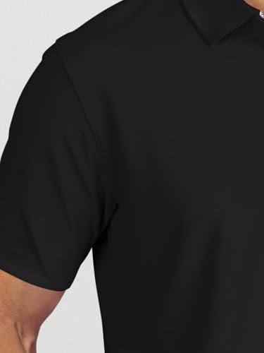 Image of BULLMER Trendy Solid Zipper Collar /Polo Neck Tshirt for Men