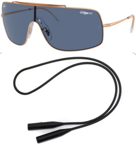 Ray-Ban RB3897 Sunglasses Bundle: RB 3897 WINGS III 920280 Rosegold/Dark Blue Polyamide Standard and Universal Anti-slip Silicone Leash2