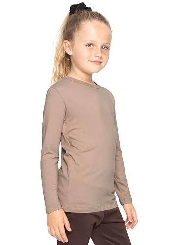 Image of Shirts for Girls Long Sleeve Crew Neck Top, Hoodie or 3 /4 Sleeve Soft Stretch Kids Lightweight Size 2-16