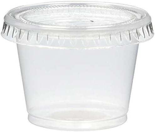 Reditainer - Plastic Disposable Portion Cups - The Souffle Cup (1 Ounce, Package of 100 Cups With Lids)
