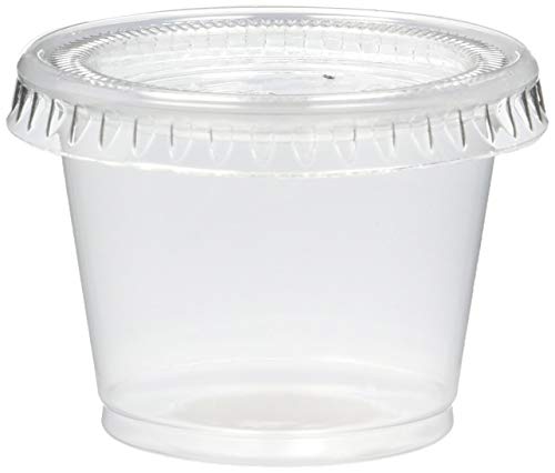 Reditainer - Plastic Disposable Portion Cups - The Souffle Cup (1 Ounce, Package of 100 Cups With Lids)
