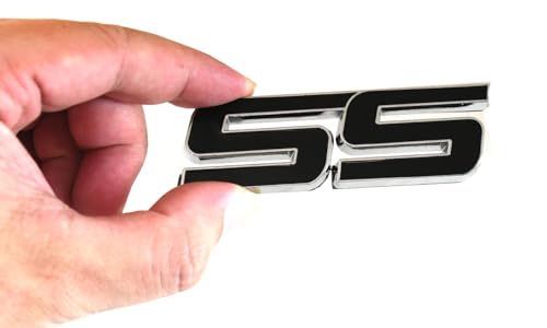 Image of 3pcs Metal SS Front Door SS Emblem Car Badge Sticker Decals Replacement for Chevy Camaro 06-10 (Chrome)