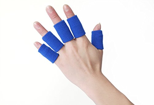 Apanphy® 10 protège-Doigt élastiques, Protection de Doigts avec arthrose Aide au Sport Bleu Cover