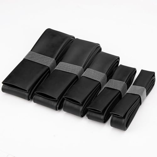 HONZUEN Schrumpfschlauch mit Klebe, Schrumpfschlauch Set Schwarz, Schrumpfschläuche Wasserdicht Polyolefin Schrumpfungsrate 3:1 zum Isolieren von Kabel Lötverbindungen(Ø30mm 25mm 20mm 18mm 15mm×1m)