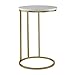 Walker Edison Ophelia Contemporary Metal and Glass Round C Accent Table, 16 Inch, Marble and Gold
