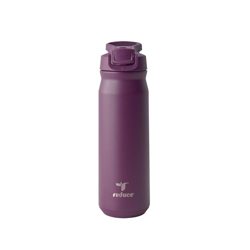 Image of REDUCE 24 oz Hydrate Pro Stainless Steel Insulated Water Bottle - Flip Top Leak-Proof Lid,Dishwasher Safe, BPA-Free, Dual Wall Vacuum, Keeps Drinks Cold for 48 Hrs, Cup Holder Friendly - Midnight Plum