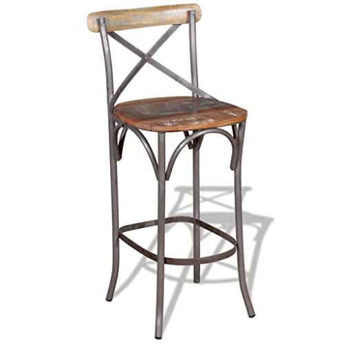 Vantook Vintage Bar Stools Counter Height Barstools For Kitchen Counter Metal Stool With Footsres And Backrest, Farmhouse 30In Height Barstools For Counter Island Dining Chair Brown #TOP4