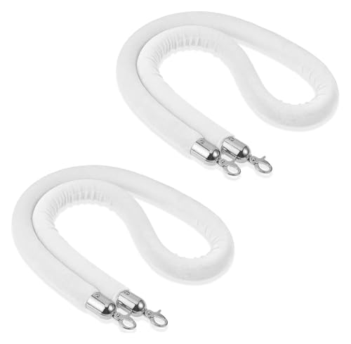 Corde de suspension en velours blanc 2m avec crochet argenté pour cinéma - 2