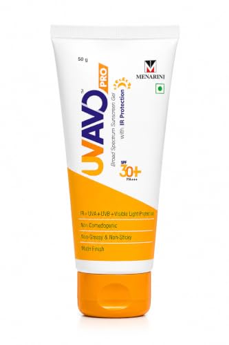 Image of UV-AVO PRO SPF 30+ PA+++ Sunscreen Gel 50g | Broad Spectrum Sun Protection with IR, UVA, UVB & Visible Light Defense | Oil-Free Matte Finish | Non-Comedogenic | Lightweight Daily Sunscreen (SPF 30)