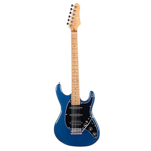 Guitare électrique SSH en érable bleu à 7 cordes réglable pour débutants