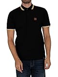 Trojan Men's Badged Pique Polo Shirt, Black, M