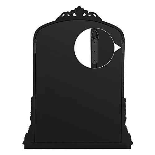 Traditional Arched Mirror Baroque Large Decorative Wall Mirror Bathroom Vanity Rectangle Wall Mirror,36''X28'',Antique Silver #TOP5