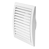 Aussenmaße: 190x190 mm Ø 125mm Weiß Lüftungsgitter 190x190mm Abschlussgitter Insektenschutz ABS-Kunststoff Gitter