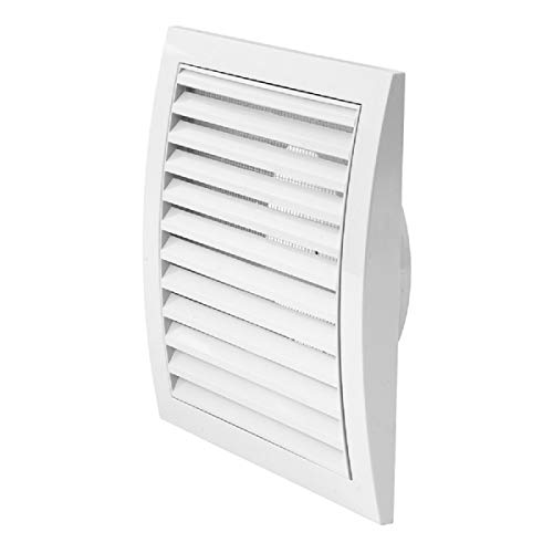 Preisvergleich Produktbild Ø 125mm Weiß Lüftungsgitter 190x190mm Abschlussgitter Insektenschutz ABS-Kunststoff Gitter